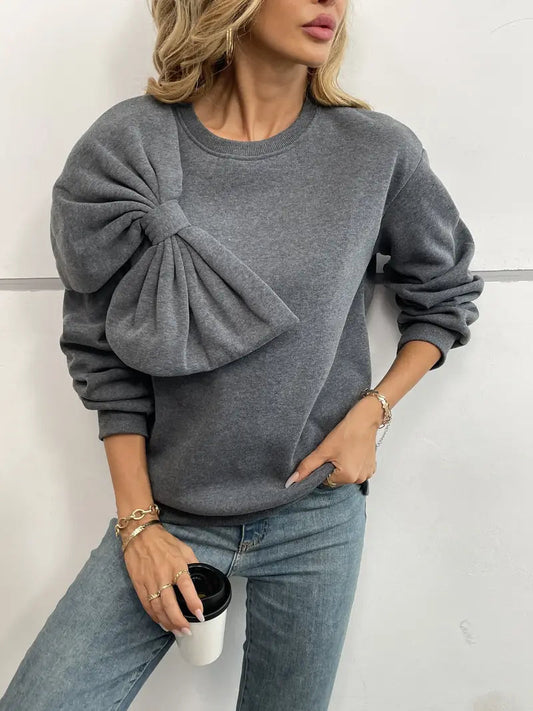 Blythe® | Oversized cotton sweater with bow