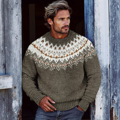 Men's Vintage Fairman Island Jacquard Sweater artswardrobe