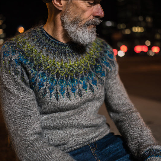 Vintage Norwegian Knit Fair Isle Jacquard Crew Neck Sweater elevenforest