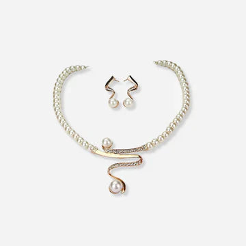 Pearl Necklace + Earrings