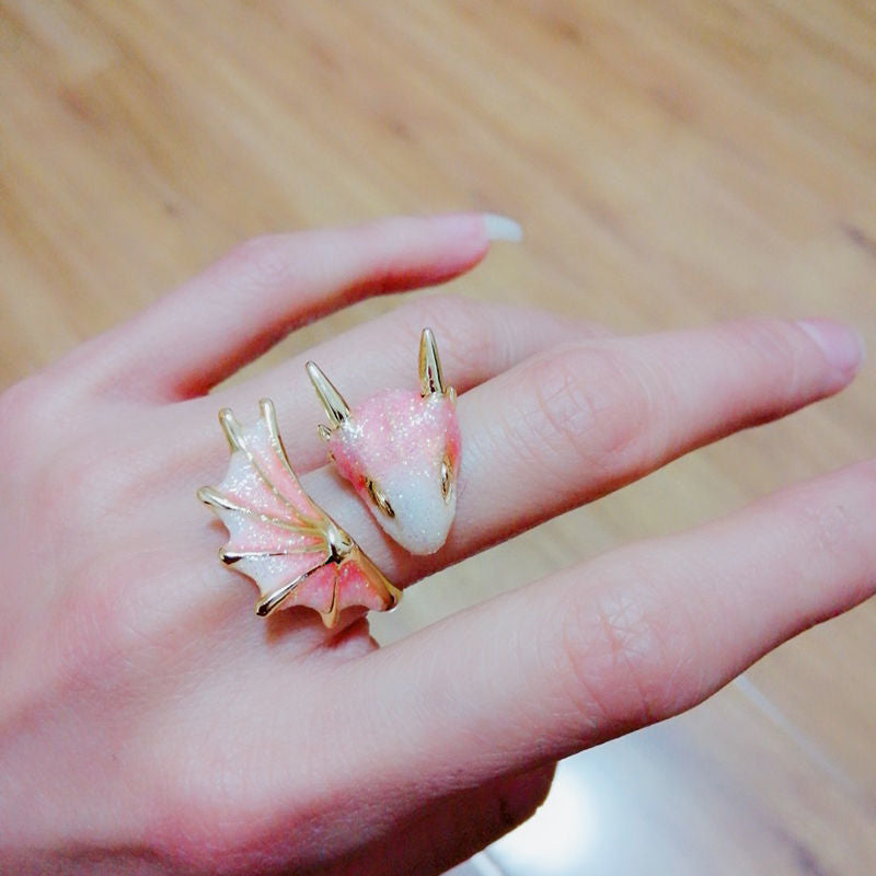Starry Sky Blue Dragon Index Ring