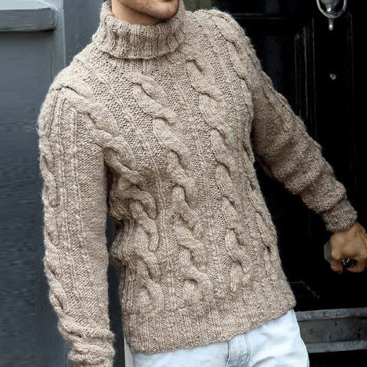Men's Fairman Island Jacquard Chunky Knit Turtleneck Sweater artswardrobe