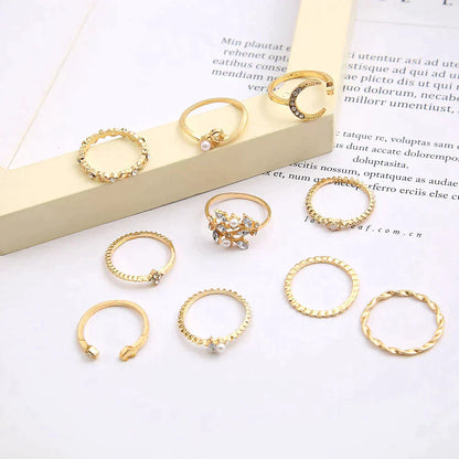 10-pack Silver and Gold Plated Rings