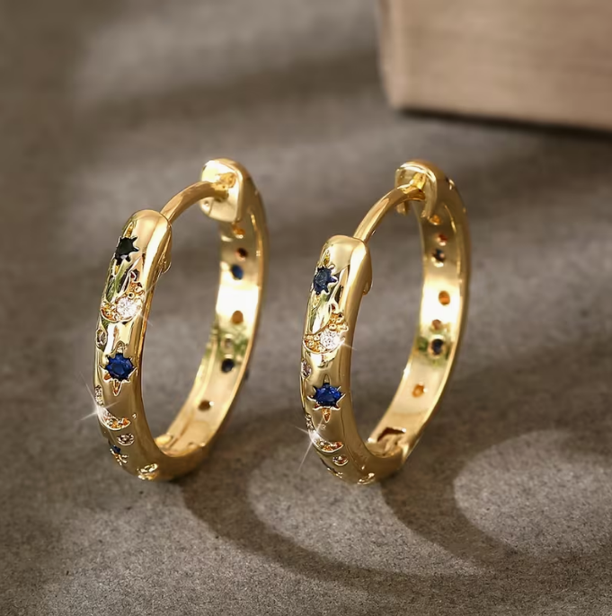 Midnight Elegance Classic Hoop Earrings