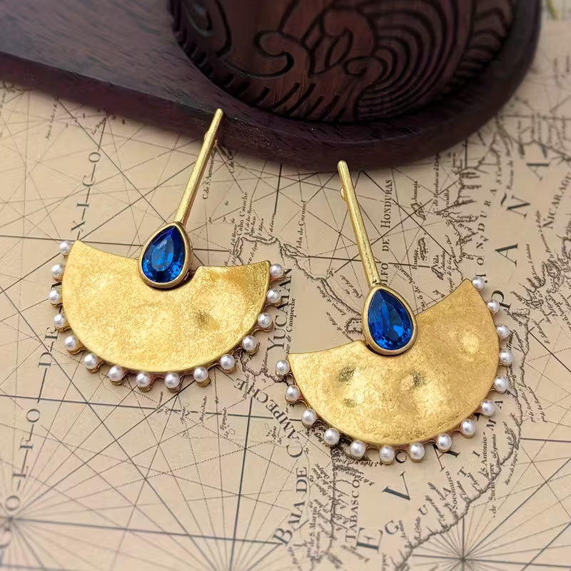 Fan-shaped Dangle Earrings