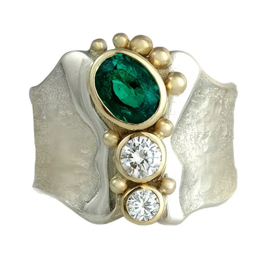 Exotic Silver Crystal Ring